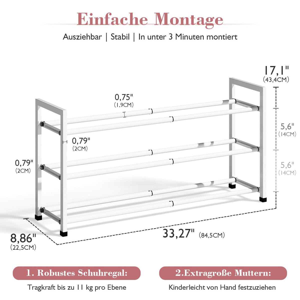 Bumusty white shoe rack in entryway offers modern, space-saving organization.