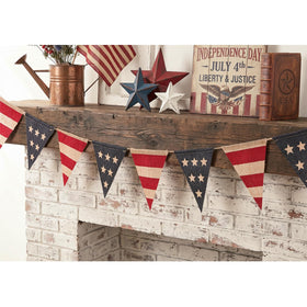 Bunny Chorus burlap banner pennants on display adds rustic charm for mantel decor