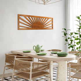 Burbell Sun wall art brings natural texture indoors.