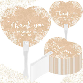 Burbell wedding hand fan with lace pattern for elegant ceremonies and light cooling