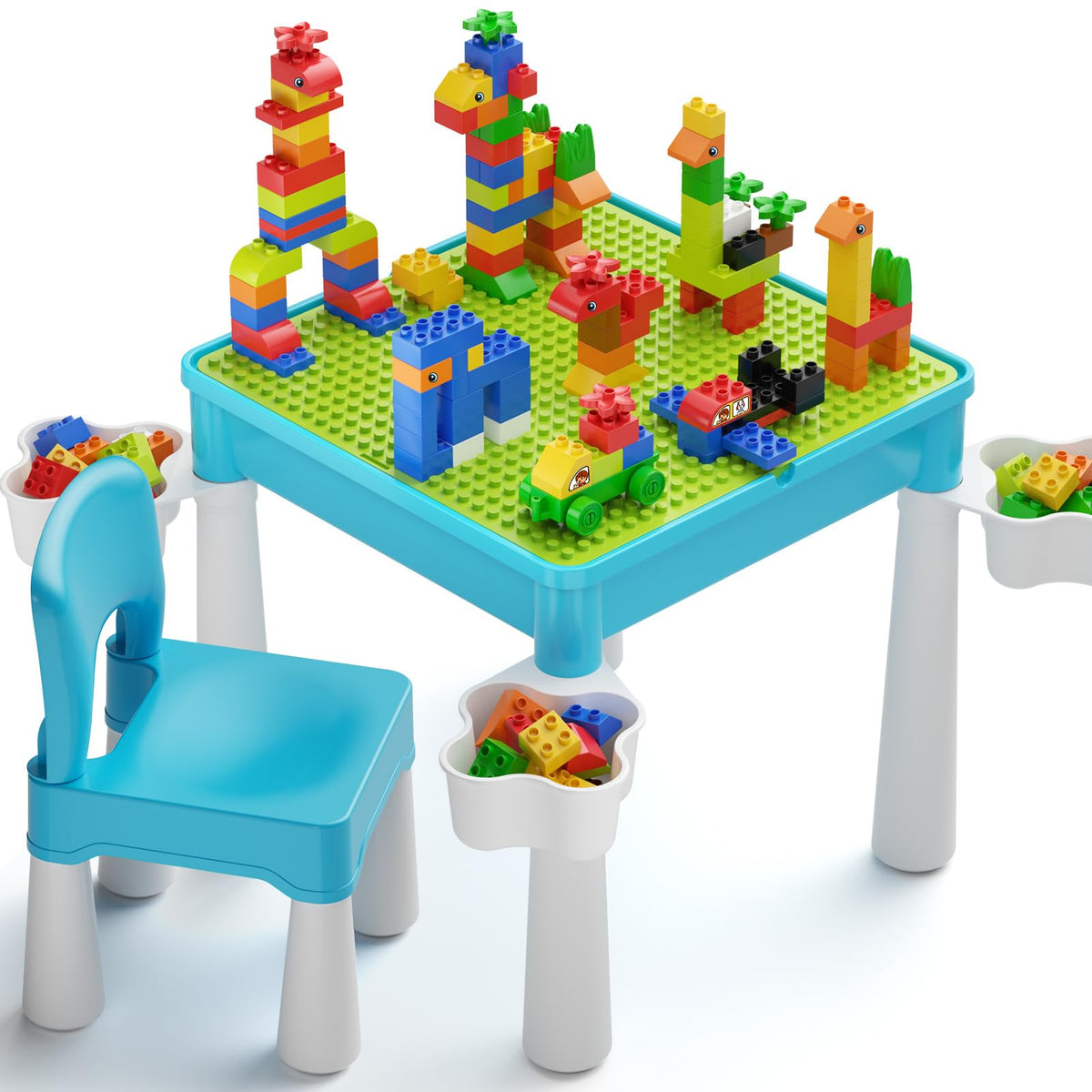 burgkidz 5-in-1 toddler table and chair set for versatile playtime storage