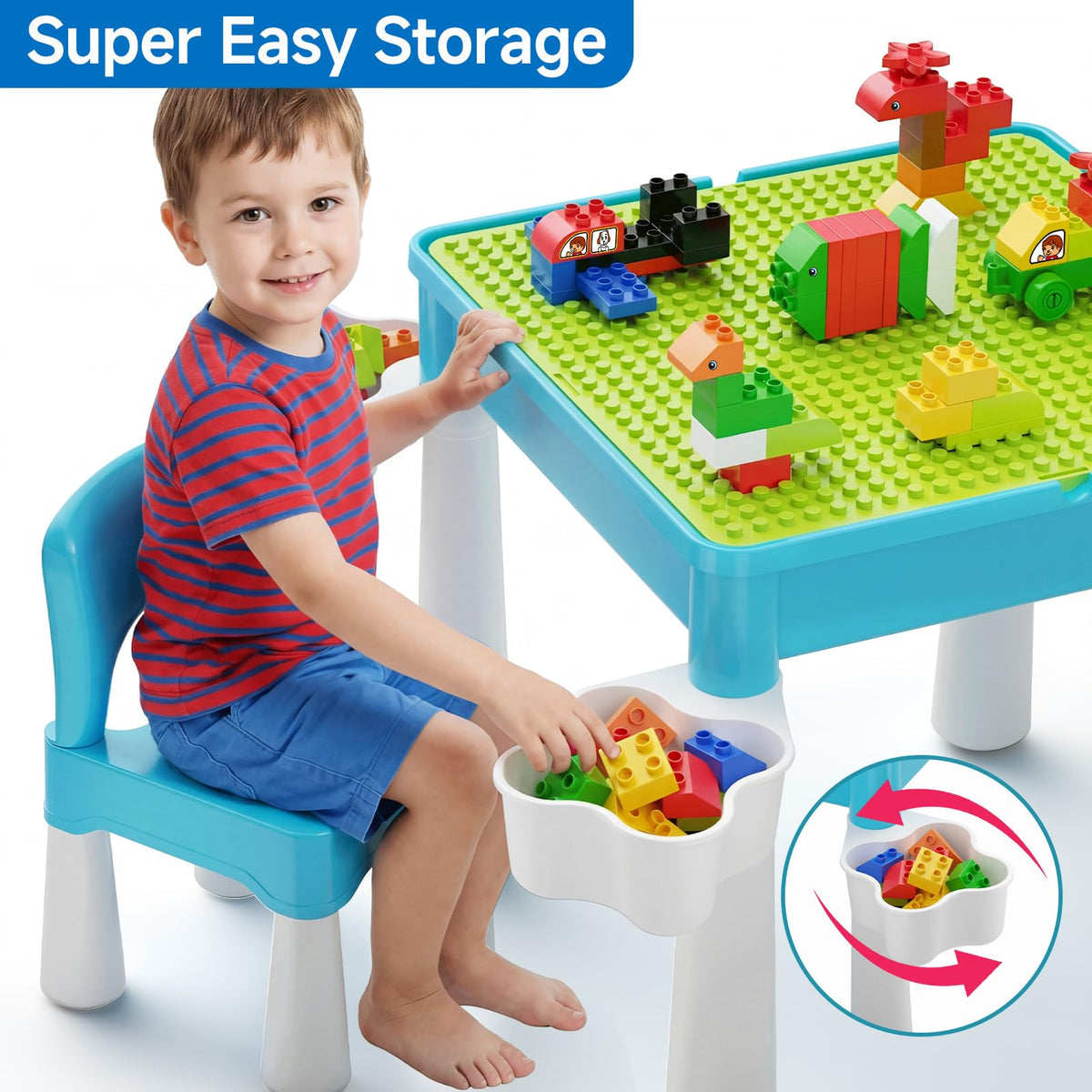 burgkidz double-sided playboard supports construction and writing time alike