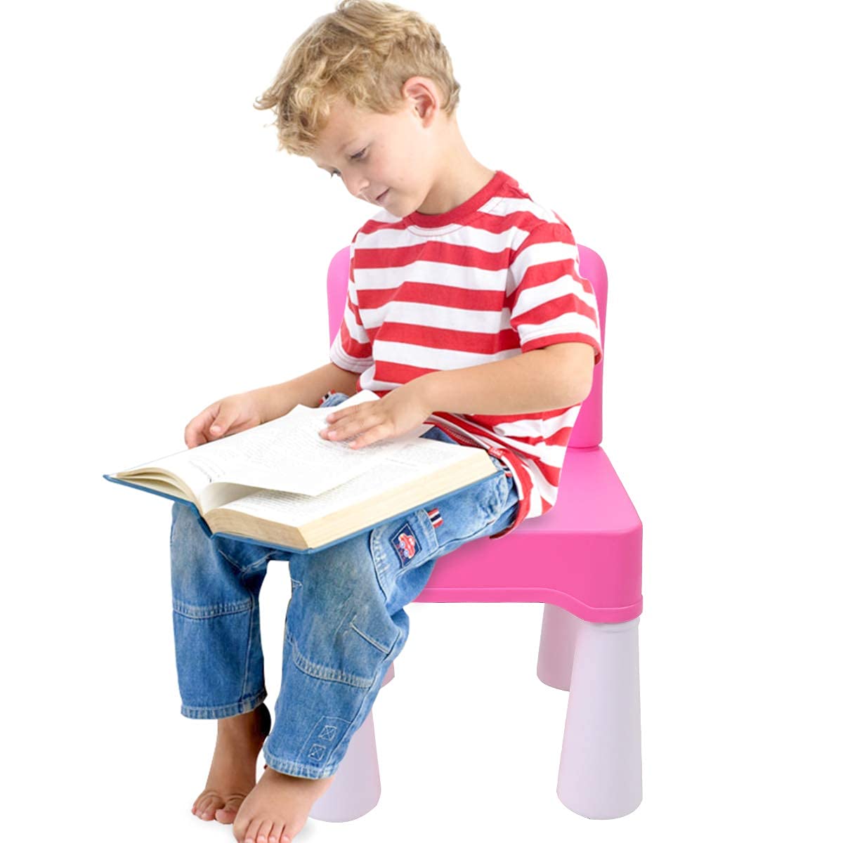 burgkidz plastic kids chair indoor-outdoor use; versatile seating for home, school, or play.