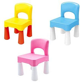 burgkidz plastic kids chair removeable-legs; converts to flat seat or traditional chair.