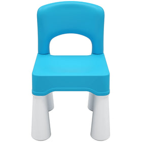 The burgkidz toddler chair with calming blue seat promotes easy seating for ages 2-4.