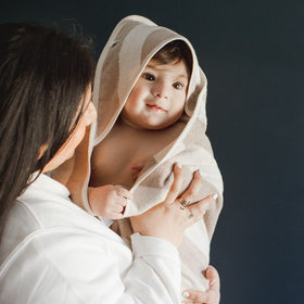 32x32 inch Burt's Bees Baby towel offers ample wrap after bath or pool.