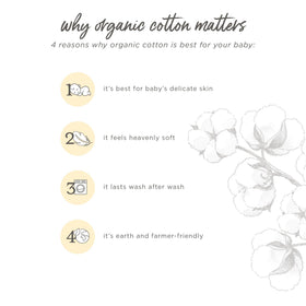 GOTS-certified organic cotton from Burt's Bees Baby ensures durable, soft fabric.
