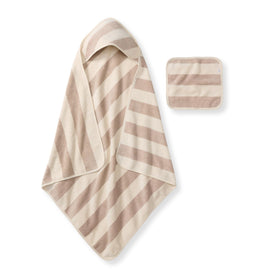 Burt's Bees Baby hooded towel with soft knit terry for gentle drying after bath.
