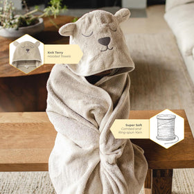 Burt's Bees Baby toddler towel with elephant hood for soft drying