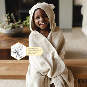 Burt's Bees Baby toddler towel with owl hood for warm post-bath moments