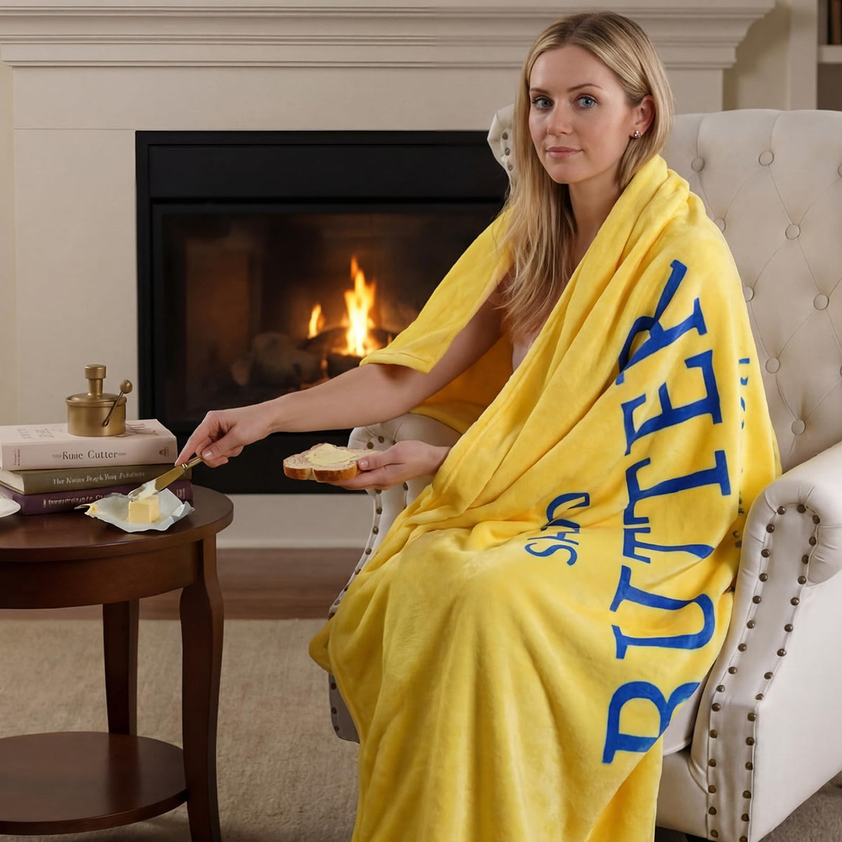 Buryeah Butter Stick Blanket butter design adds whimsical decor and warmth