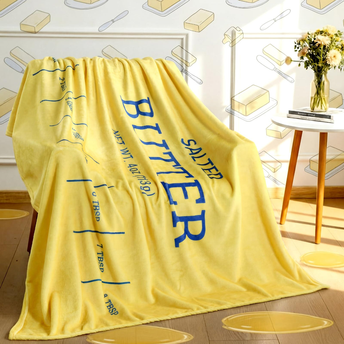 Buryeah Butter Stick Blanket on sofa for cozy movie nights