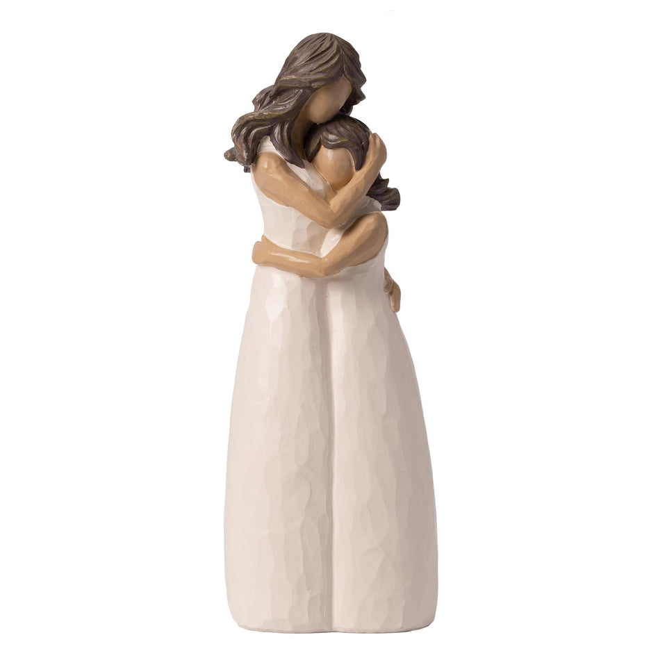BUTILIVEEN resin mother-daughter figurine hugging scene for family keepsake.