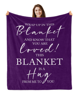 Butonus Get Well blanket in purple, folded for cozy warmth.