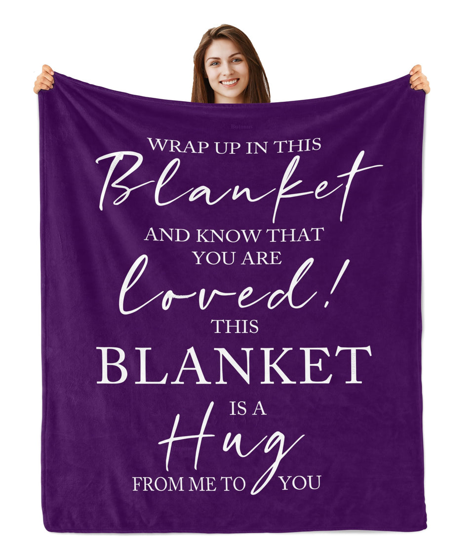 Butonus Get Well blanket in purple, folded for cozy warmth.