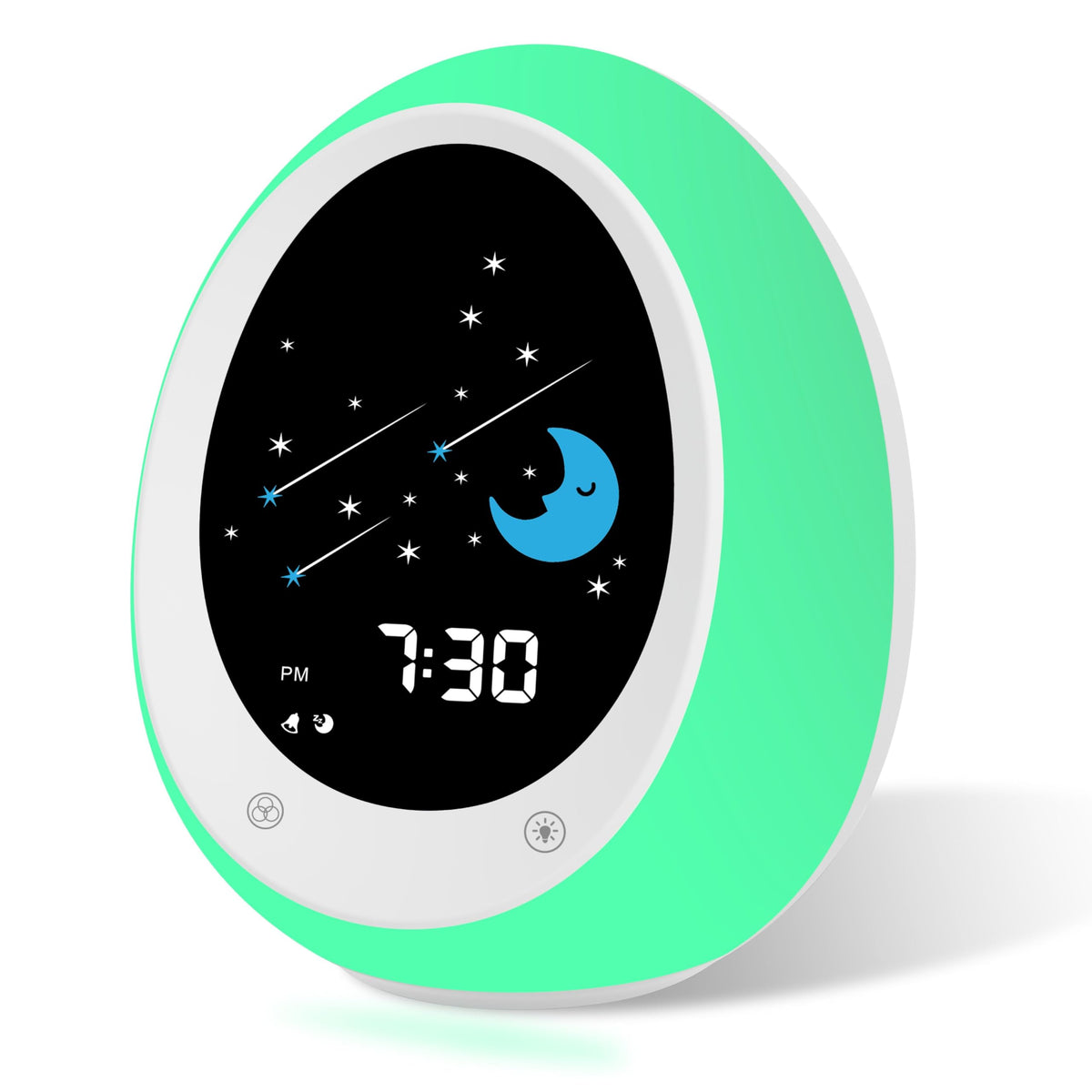 Butting Kids Alarm Clock showing OK to Wake guidance with color cues
