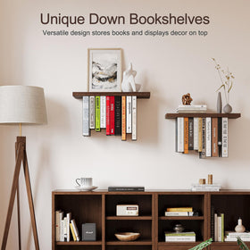 BUTUNITA metal T-brackets provide secure support for shelves.