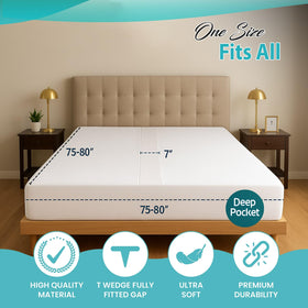 Buve Bed Bridge dimensions show broad coverage for twin to king setup