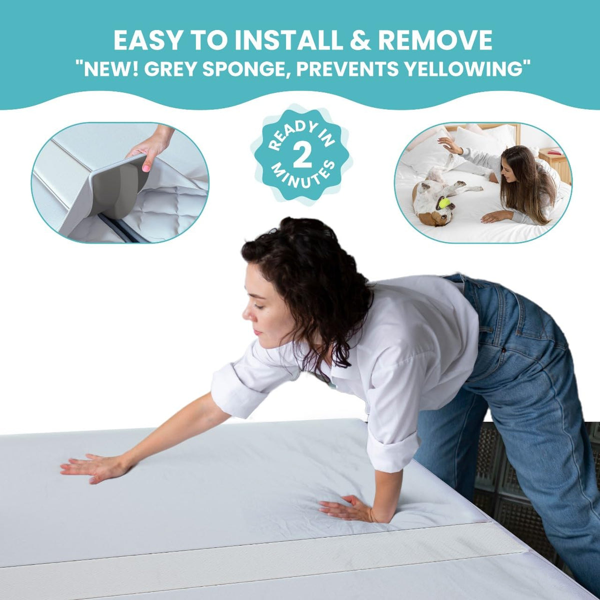 Buve Bed Bridge gap-filler action connecting twin XL beds into one king