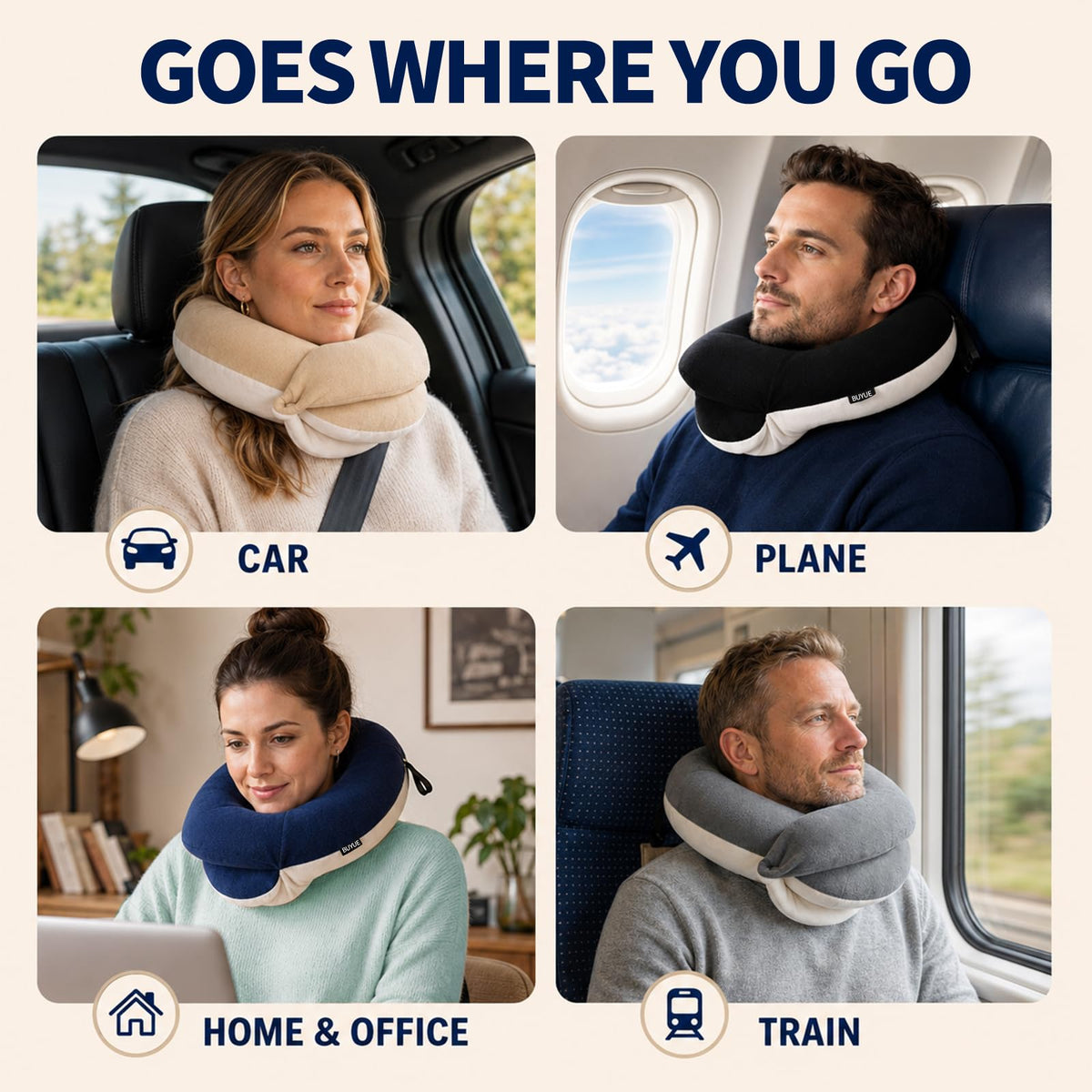 BUYUE breathable, machine-washable cover for easy travel care.