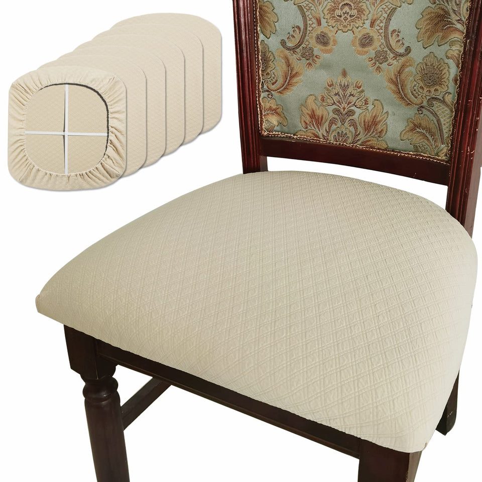 Buyue beige six-piece chair slipcover refreshes dining room style