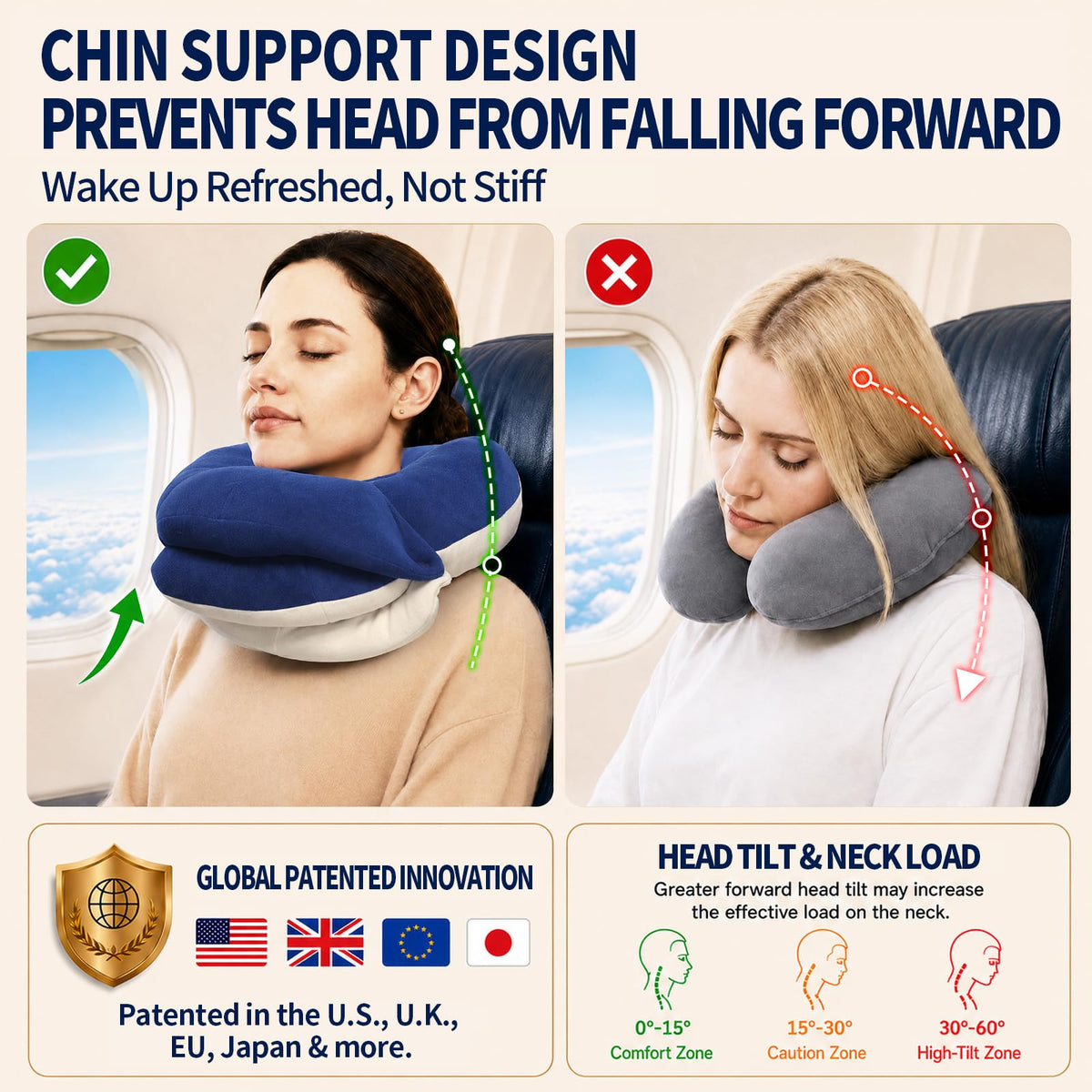 BUYUE front support angle adjustment for chin and head comfort.