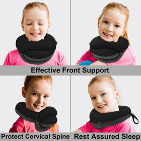 BUYUE Kids Travel Pillow front support adjustable for chin rest during flights.