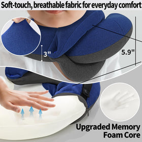 BUYUE travel pillow includes bag and snap strap for luggage compatibility