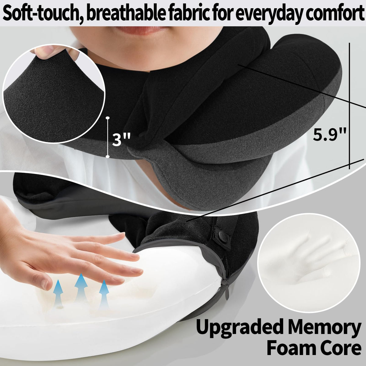 BUYUE Travel bag with snap strap for easy carrying and storage.