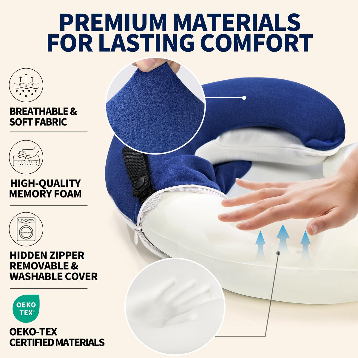 BUYUE travel kit includes sleep mask and earplugs for quiet naps.