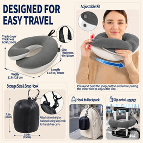 BUYUE travel kit includes eye mask and earplugs for a private, restful nap.
