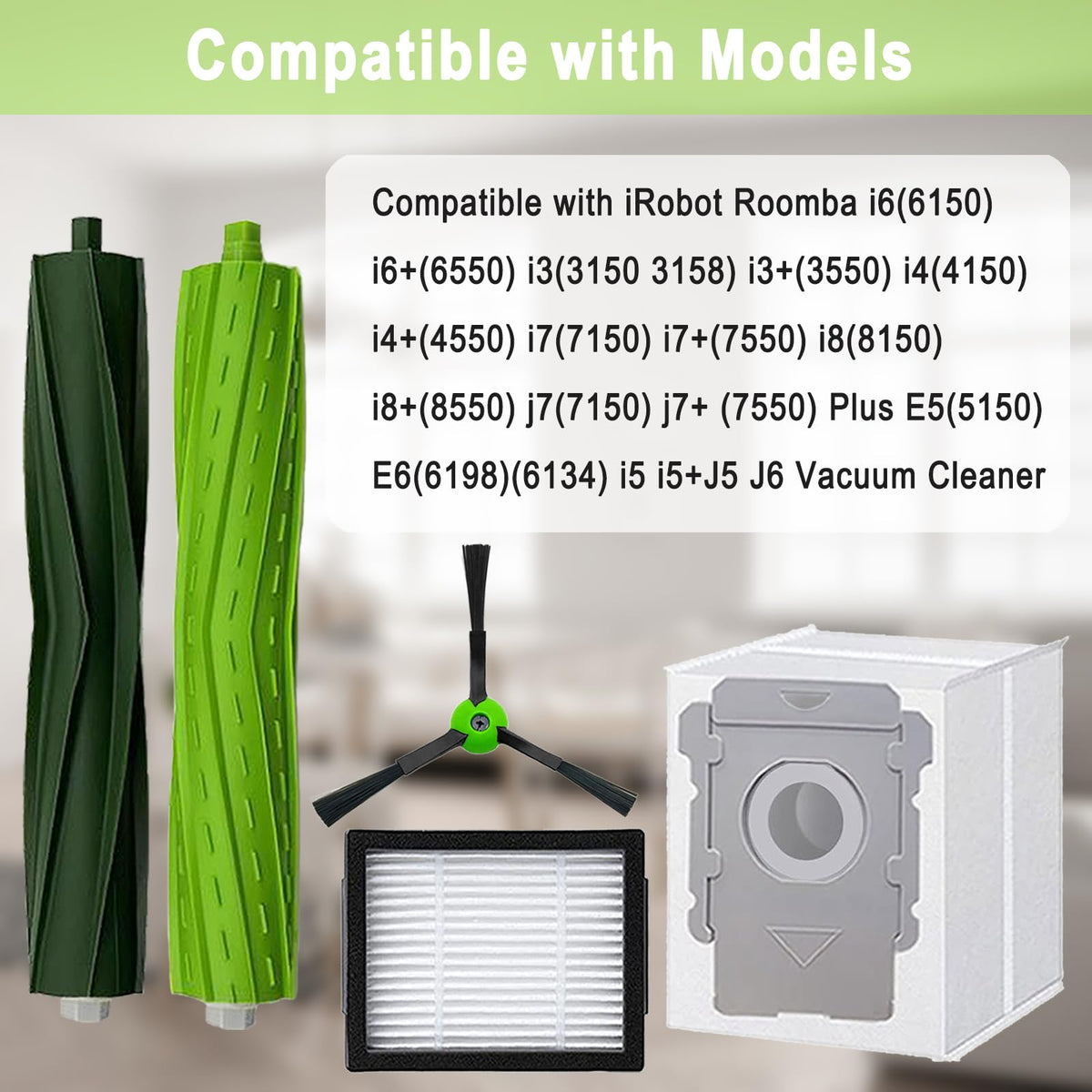 BVHONWE 8 filters pack for Roomba, traps fine dust particles