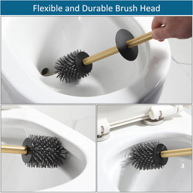 BVL brushed gold set-view featuring complete cleaning solution for stylish bathrooms