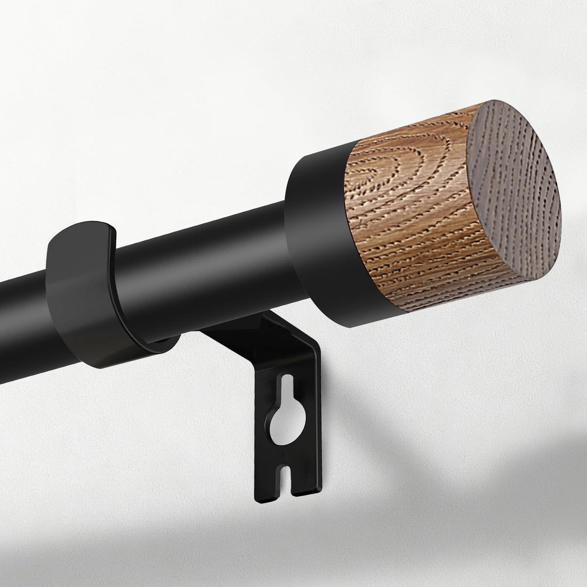BVLGON wood curtain rod 32-84 in offers rustic elegance with adjustable length for many windows.