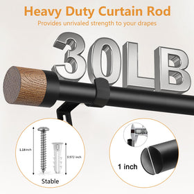 BVLGON wood curtain rod brackets provide sturdy support for heavier drapes.