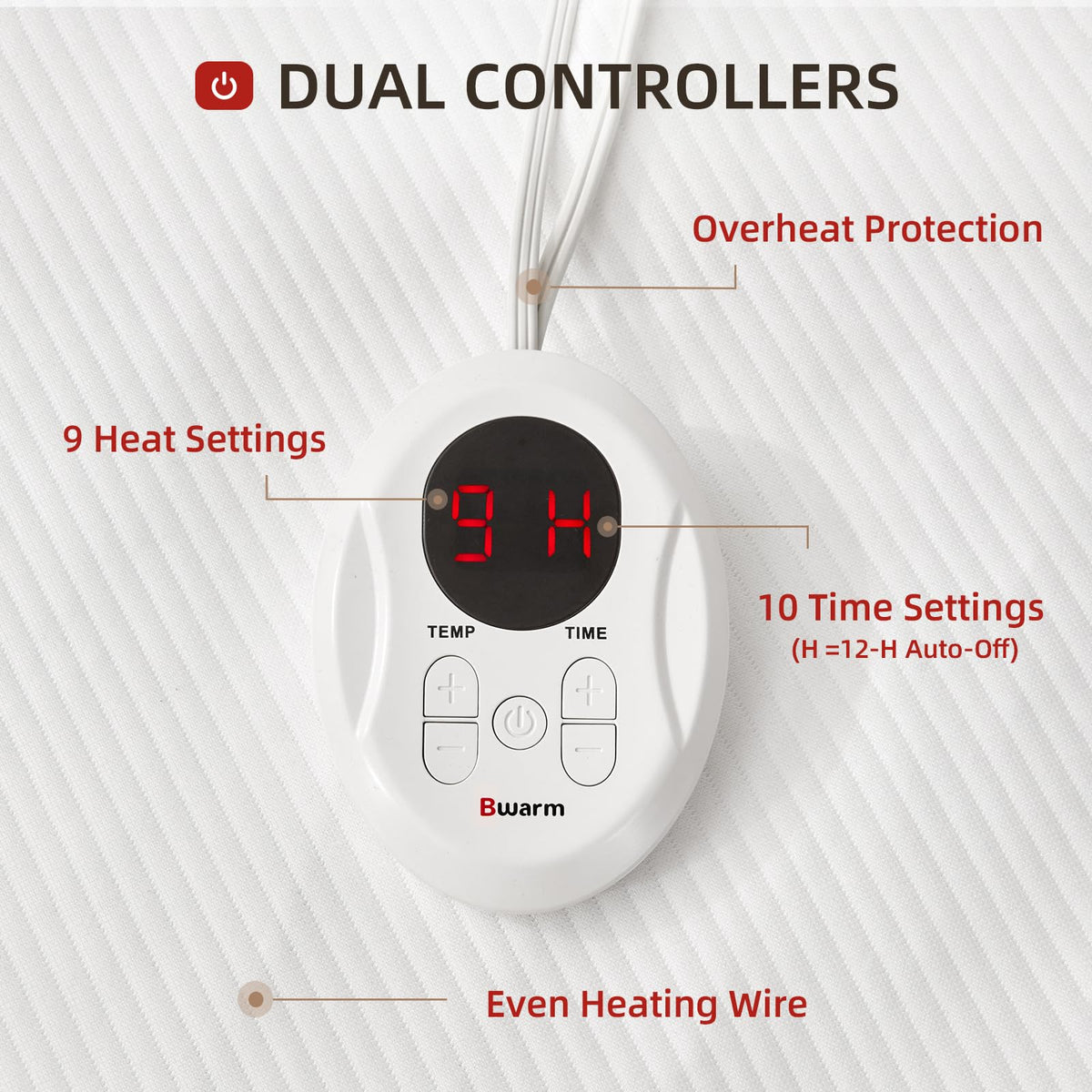 Bwarm memory function remembers your preferred warmth for convenience