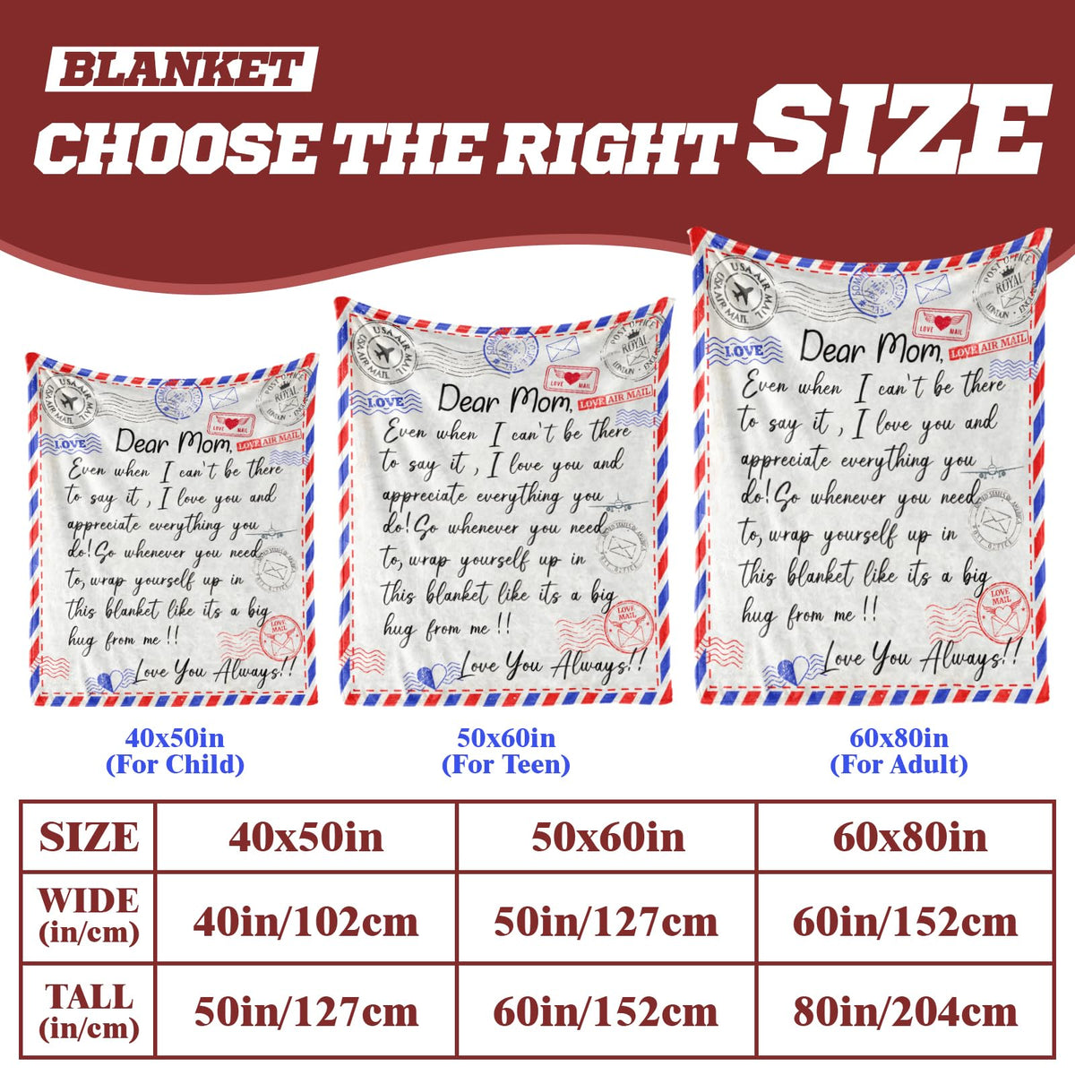 BXZWLK Mom blanket displayed as a gift-ready presentation