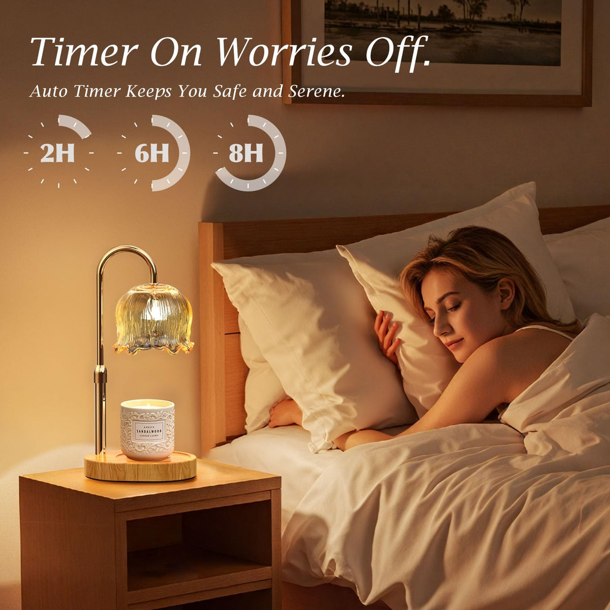 BYART wax melt lamp timer settings for effortless fragrance cycles