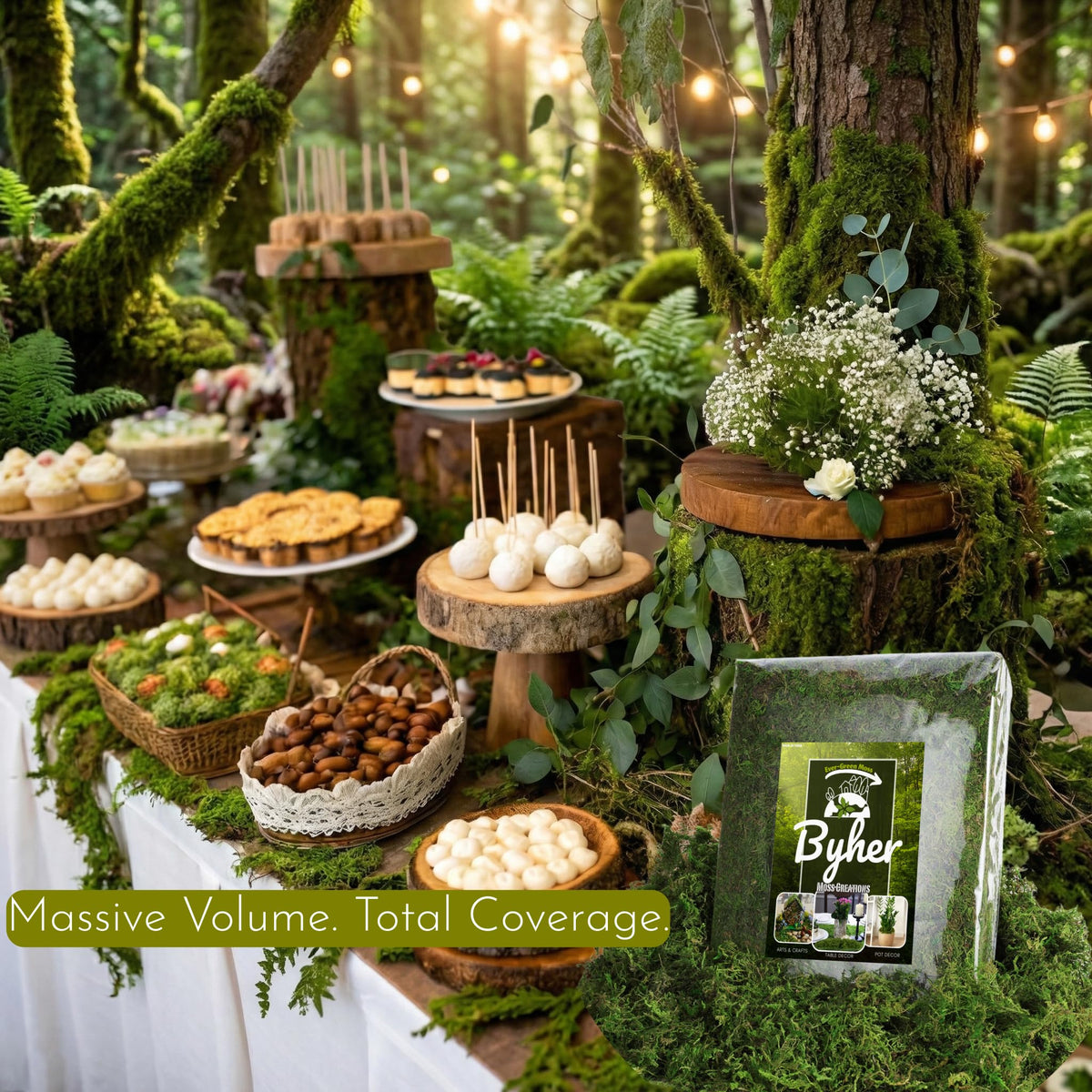 BYHER fairy garden moss reveals soft, realistic look for whimsical displays.