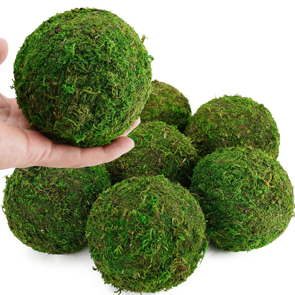 BYHER moss balls centerpiece in a bowl add natural texture to tables