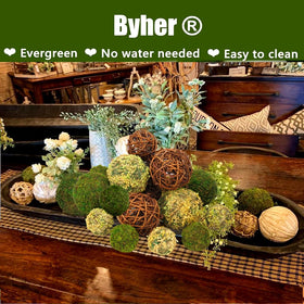 BYHER premium rattan ball, 5 cm, compact rustic accent for tables and shelves.