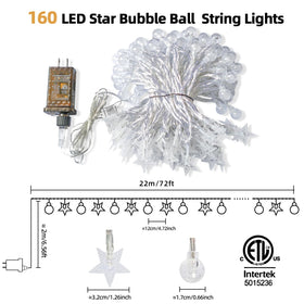 BYIZO 160 LED string lights cascade for balanced illumination.