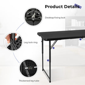 Byliable folding table gravity lock legs provide stable setup on uneven floors
