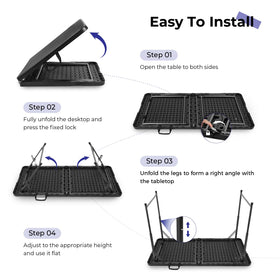 Byliable folding table multi-use design fits camping, parties, and casual dining