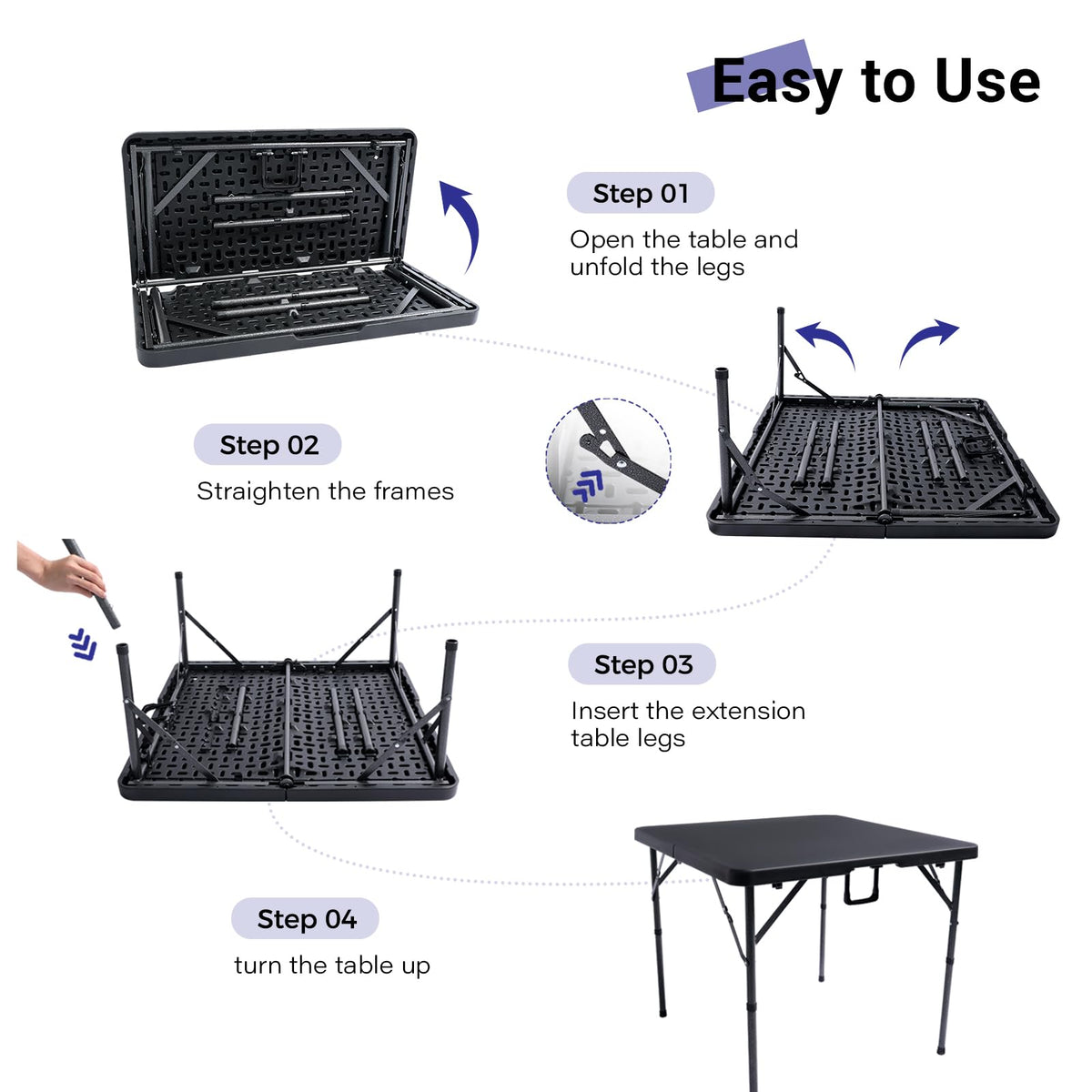 Byliable powder-coated steel legs provide sturdy support