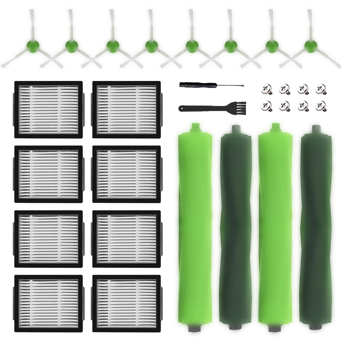 BYOFI Roomba roller brushes for deeper dirt pickup on multiple surfaces.