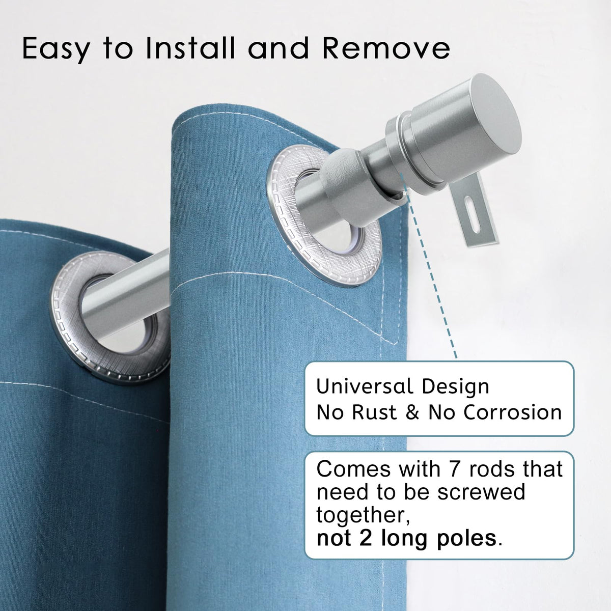 Byondeth curtain rod 1-inch diameter provides sturdy support for drapes