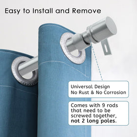 Byondeth curtain rod showing 1-inch diameter for sturdy drapery support