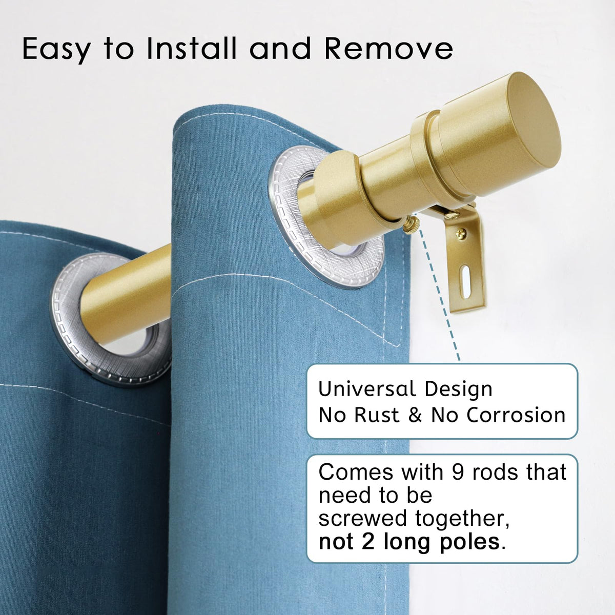 Byondeth curtain-rod 1-inch-diameter highlights sturdy, durable construction for reliable curtain support.