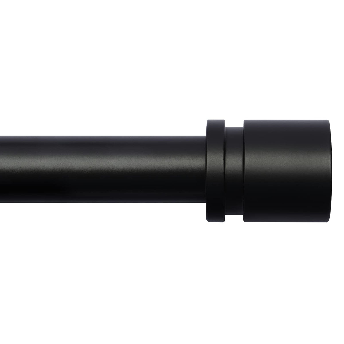 Byondeth adjustable-length curtain rod in black for flexible window coverage